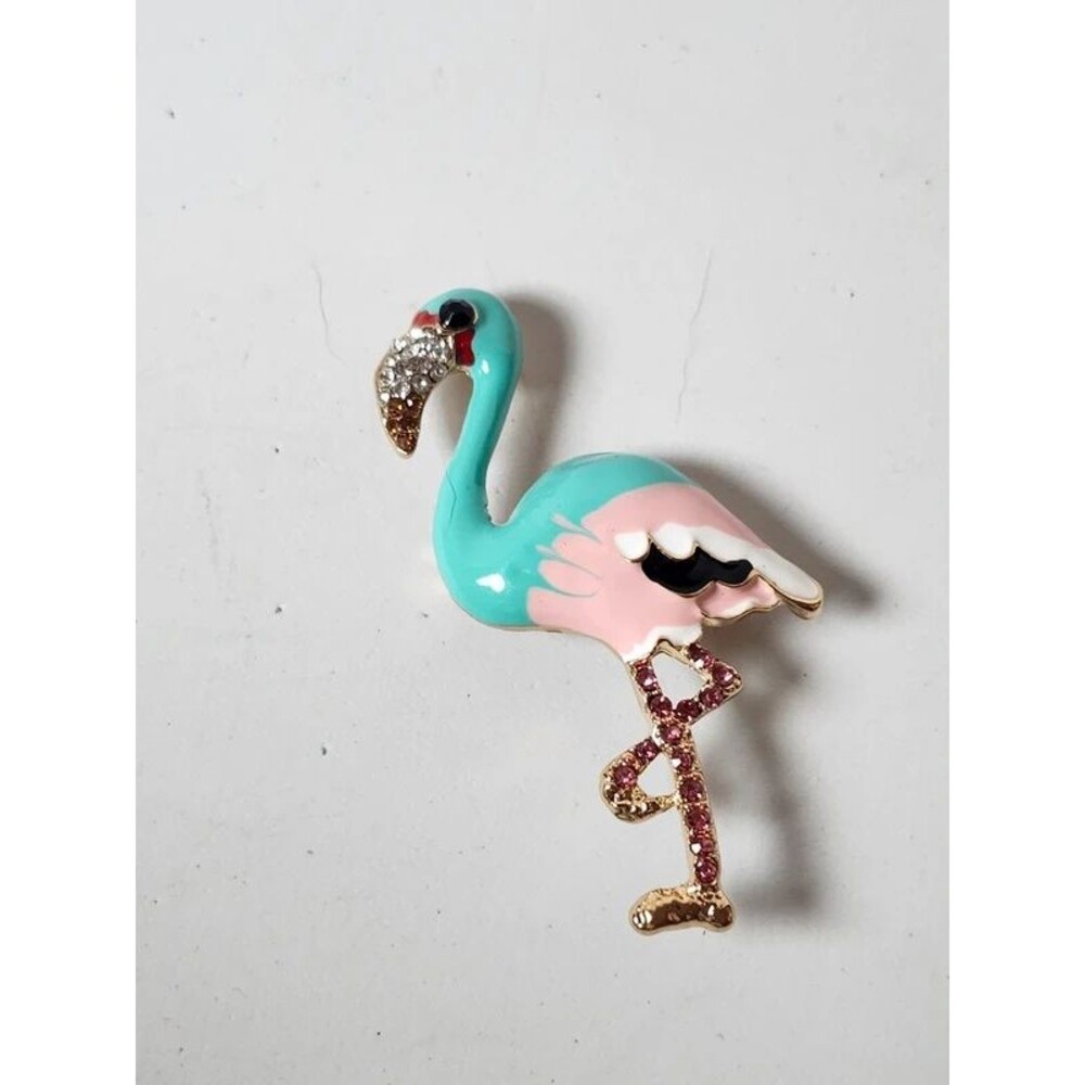 Gold tone flamingo brooch or pendant